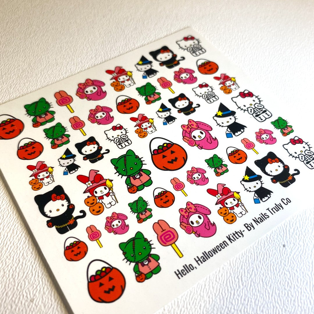 Hello, Halloween Kitty -Halloween Nail Art Decals