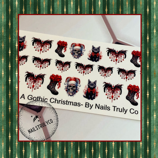 Christmas Nails Art For Short Nails- A Gothic Christmas