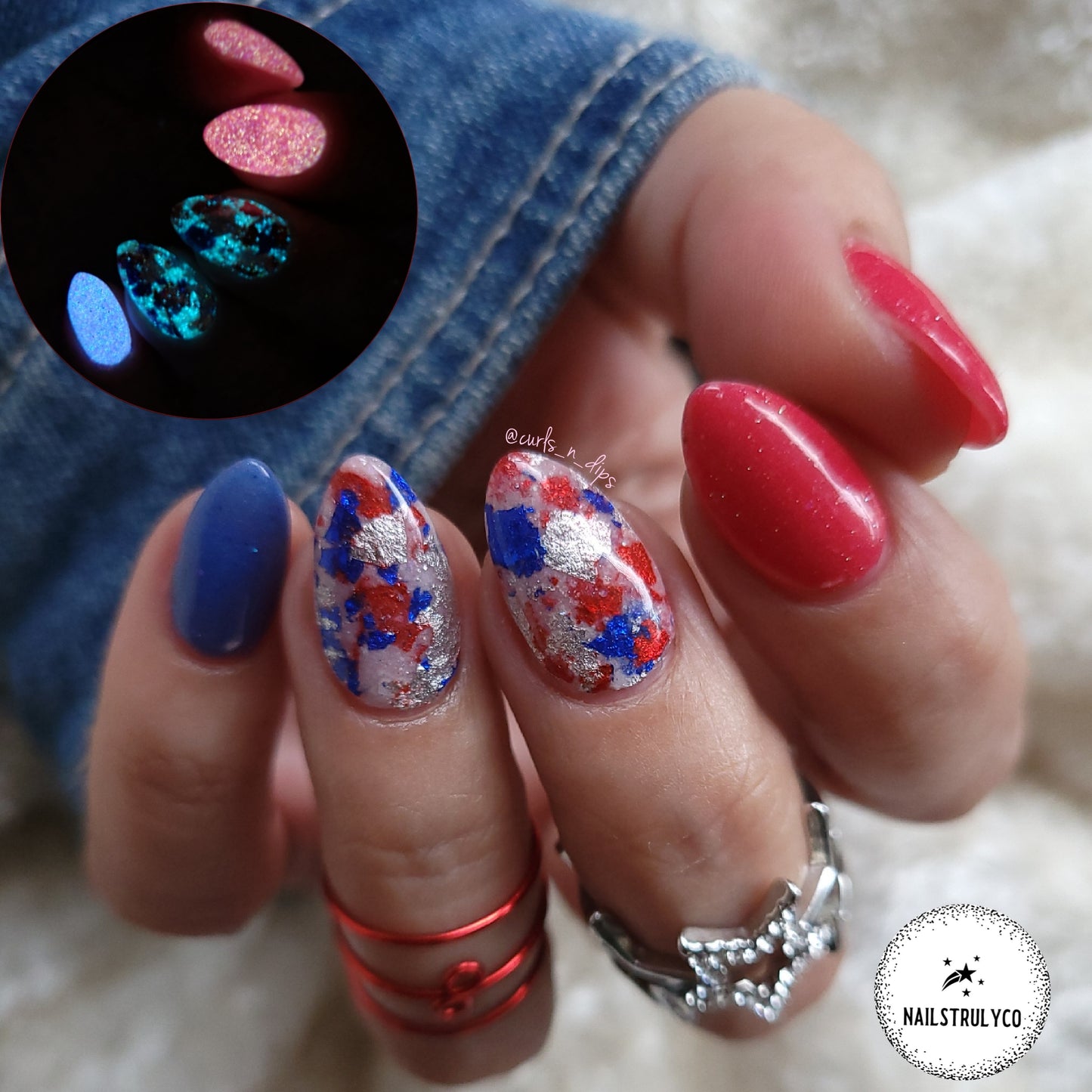 Red, White And Blue- Nail Dip Powder- Made In America