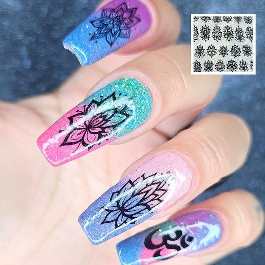 Silhouette Nail Art Topper - Chakra Collection - Petals Of The Lotus