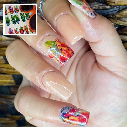 Tropical Nail Art - Tropical Gardens