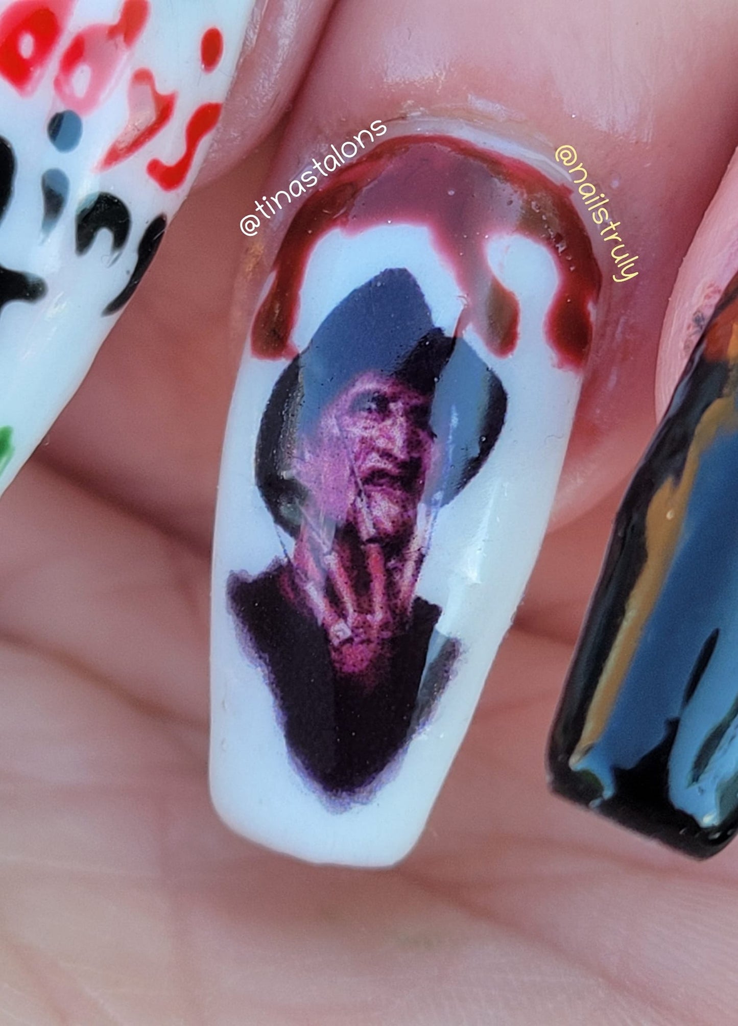 Halloween Horror Nails Art- Freddy- Welcome To Prime-time B*tch