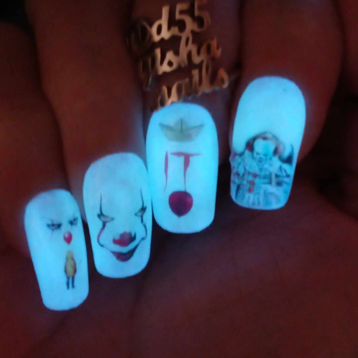 Halloween Horror Decals For Nails- Time to float