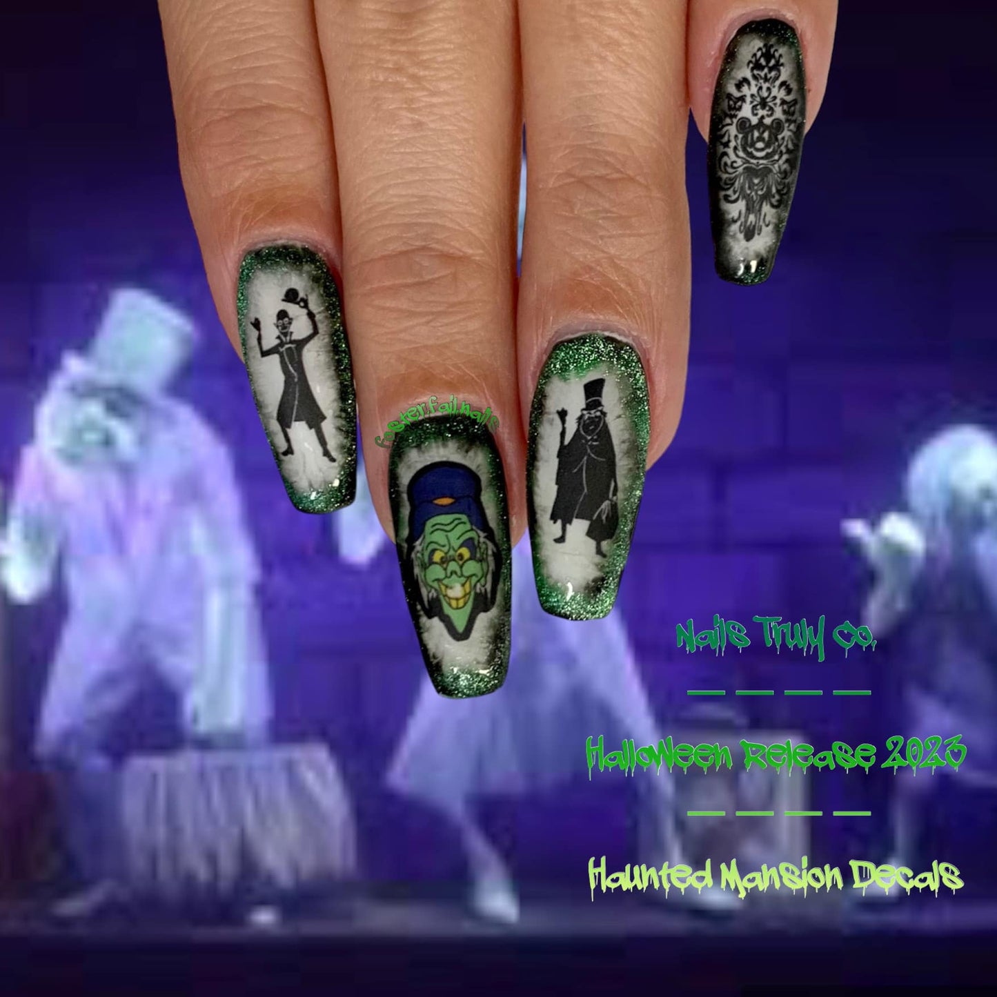 Halloween Horror Decals For Nails- Haunted Mansion