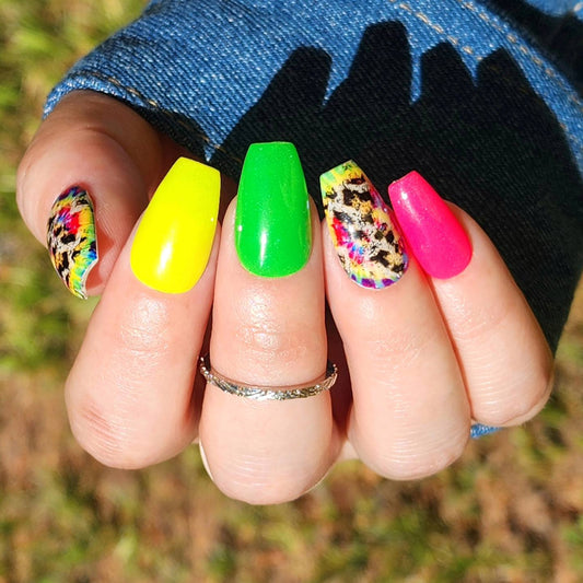 SUMMER, LEOPARD , FLAMINGOS ,  Nail Art Decals, Island Time Cocktail