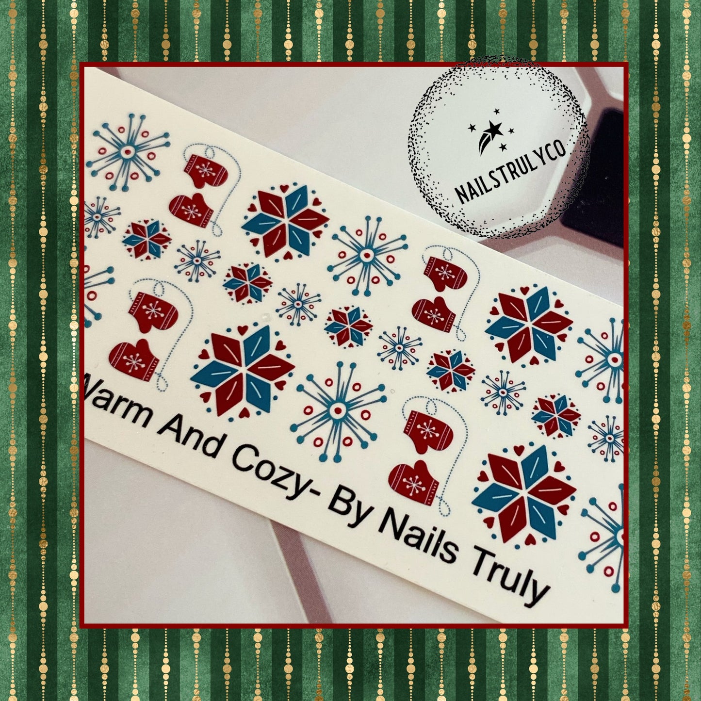 Christmas Nails Art For Short Nails- Warm And Cozy