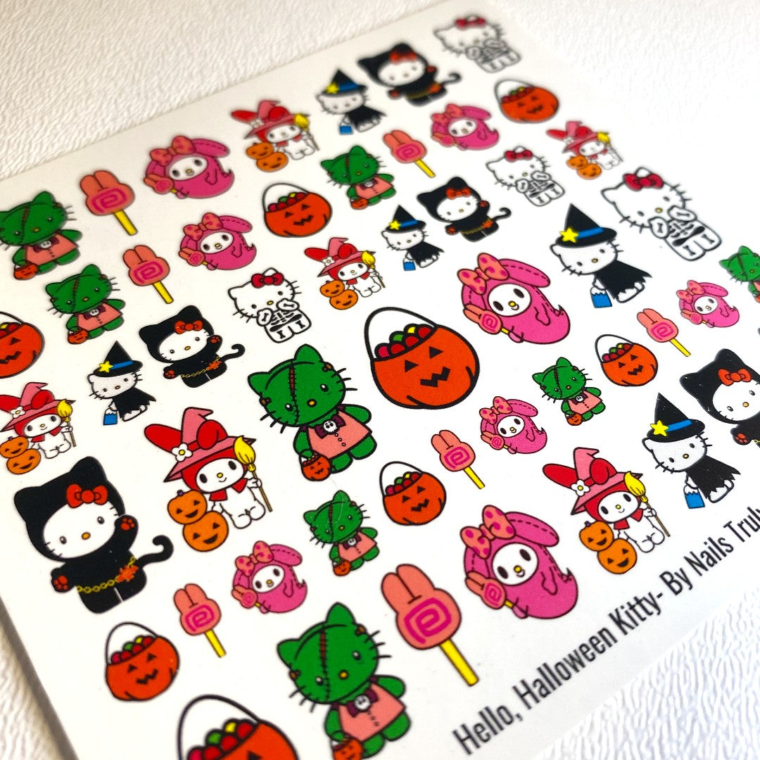 Hello, Halloween Kitty -Halloween Nail Art Decals