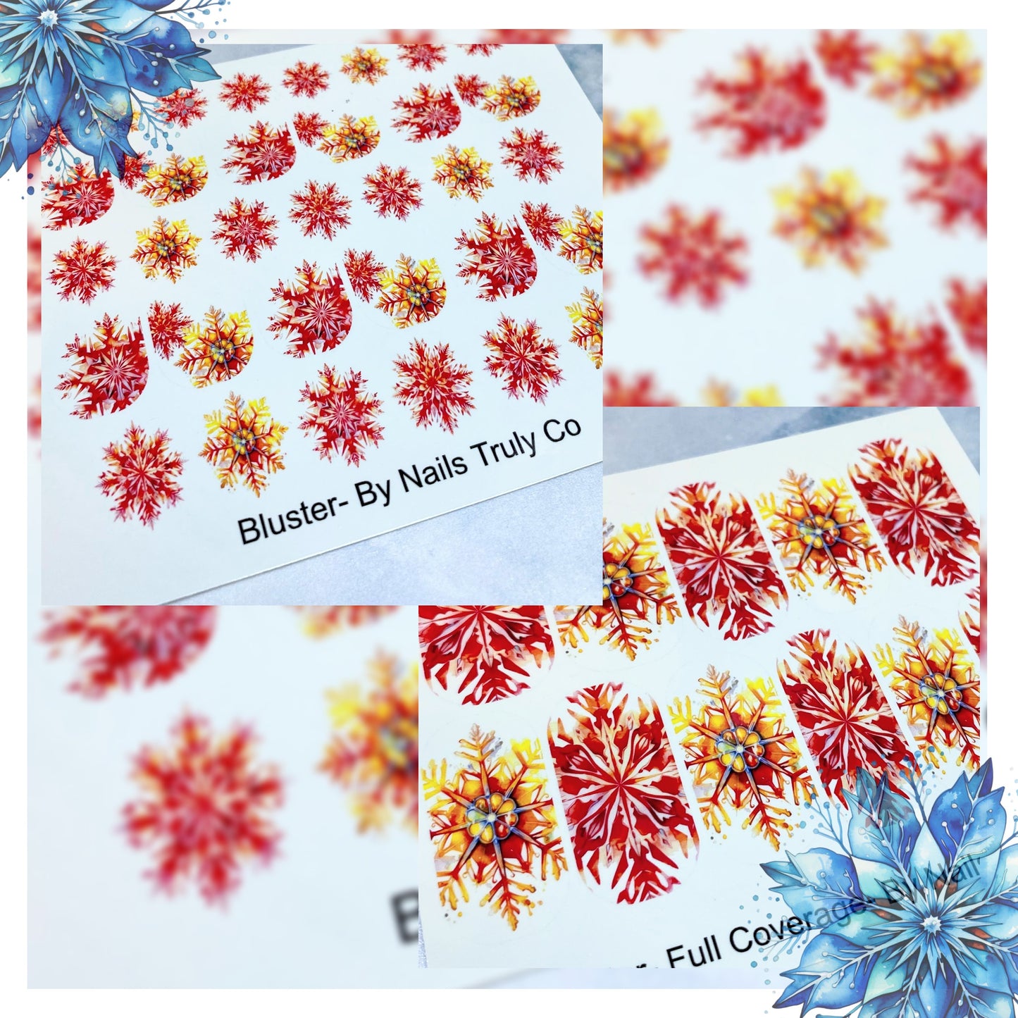 Bluster Snowflake Decals For Nails