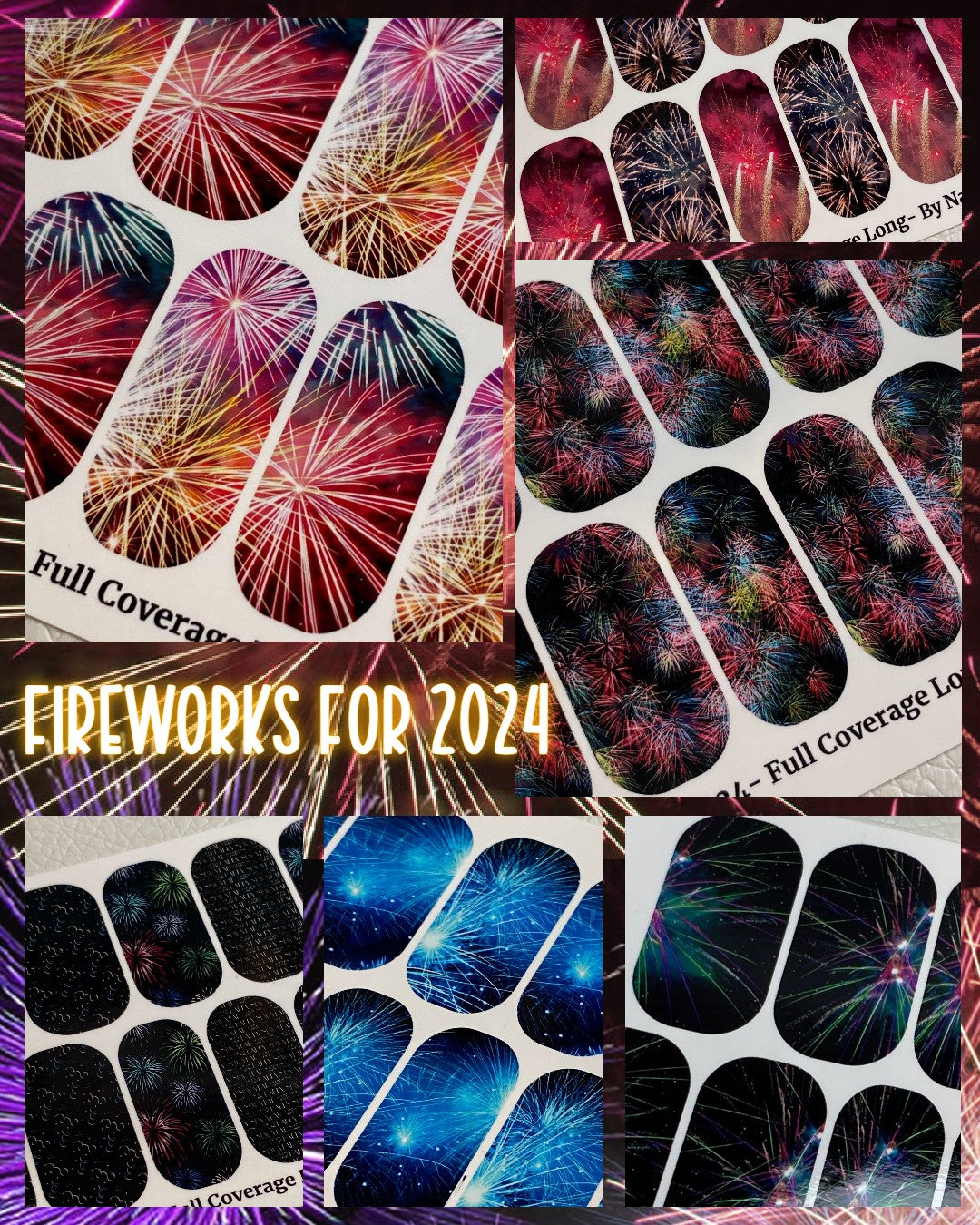 Fireworks for 2024- Full Coverage Nail Wraps