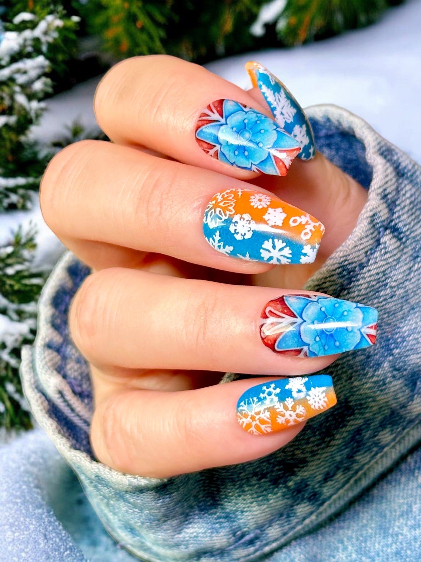 Frost Snowflake Decals For Nails