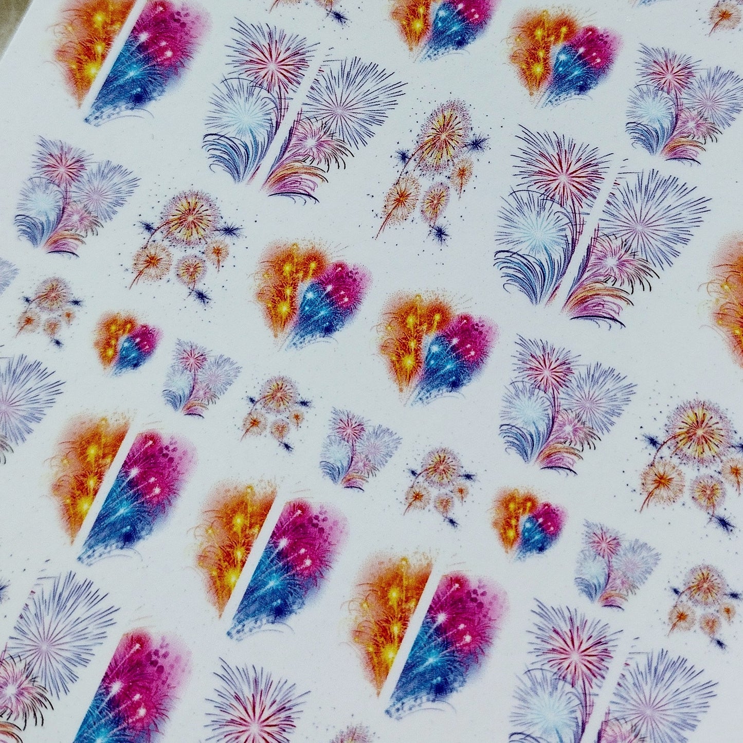 Colorful Fireworks Decals For Nails
