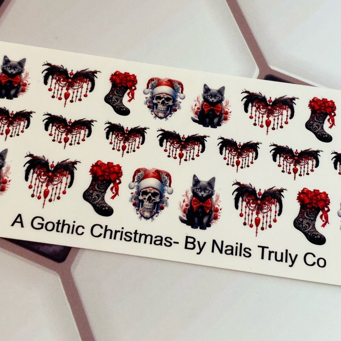Christmas Nails Art For Short Nails- A Gothic Christmas