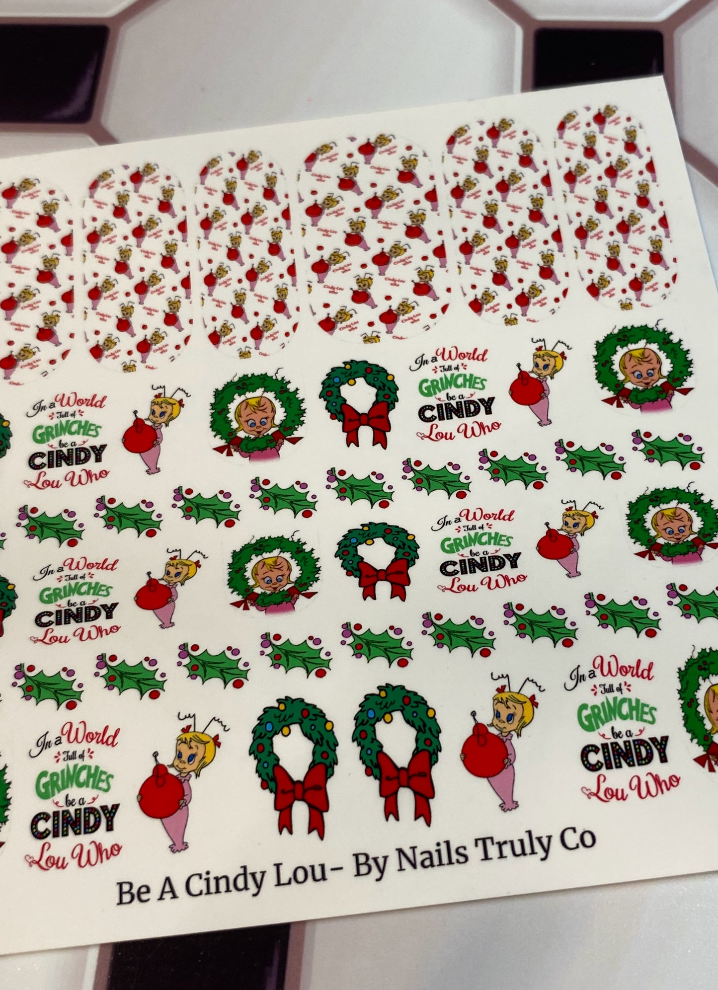 Be A Cindy Lou - Christmas Nail Art Decals