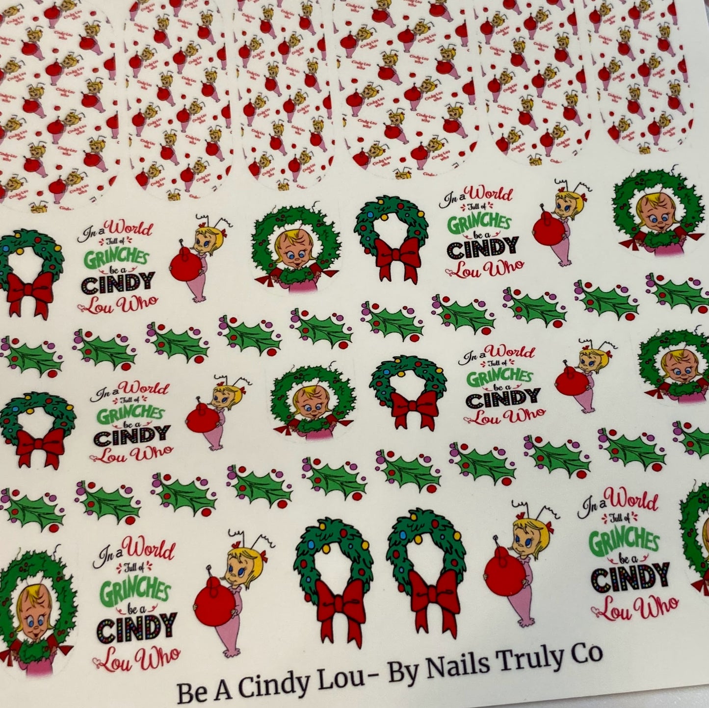 Christmas Nail Art-Be A Cindy Lou - The Grinch