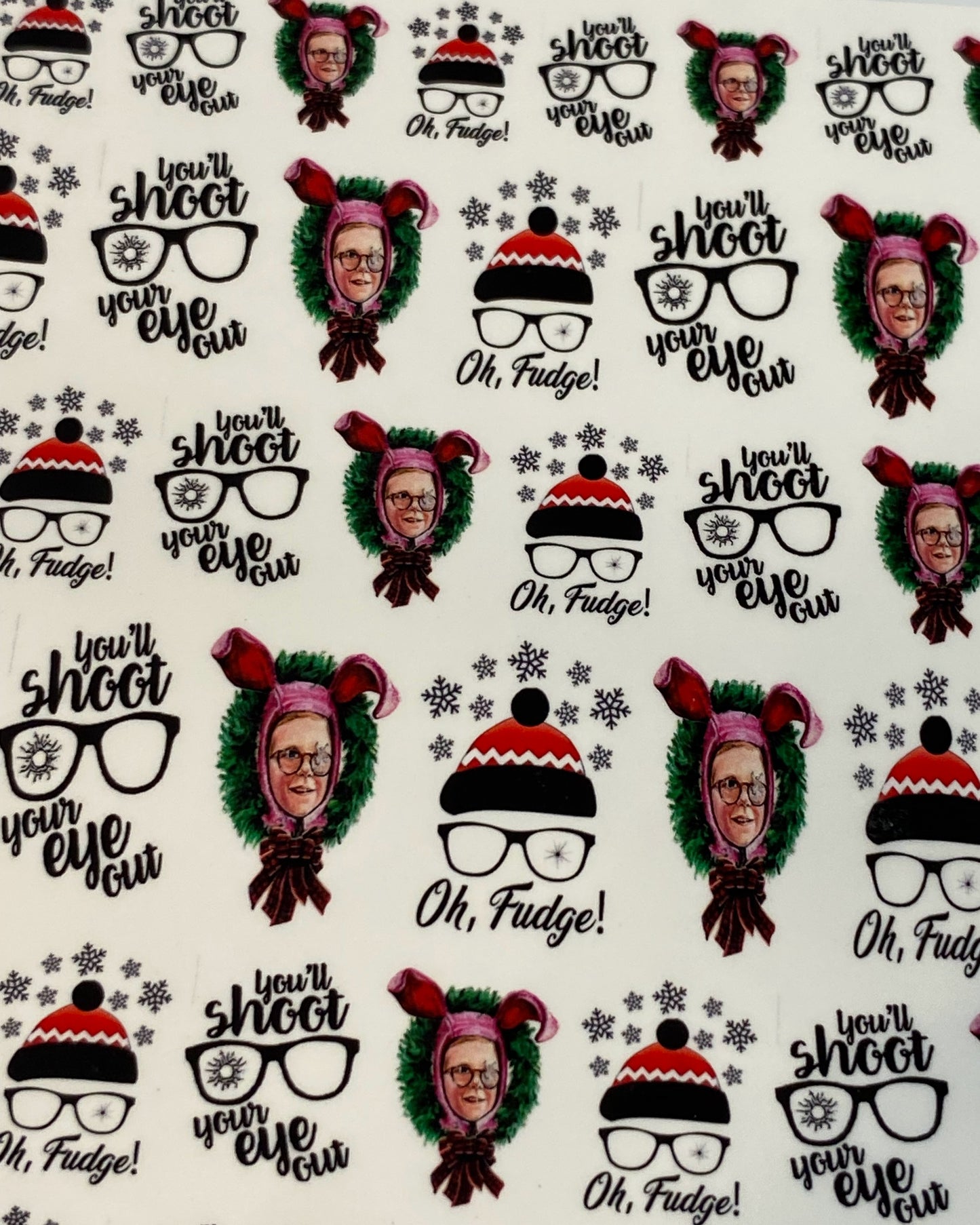 Christmas Movie And Chill- Decals For Nails- Oh Fudge! #1- A Christmas Story