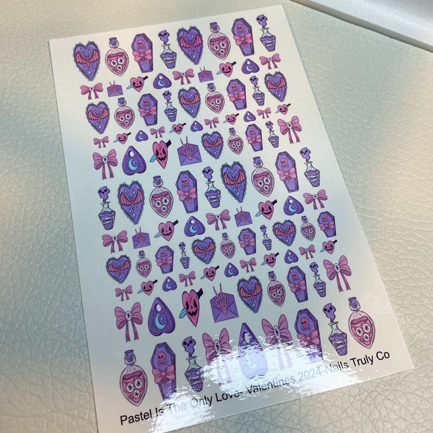 Valentines Day Nail Art Decals - Pastel Is The Only Love