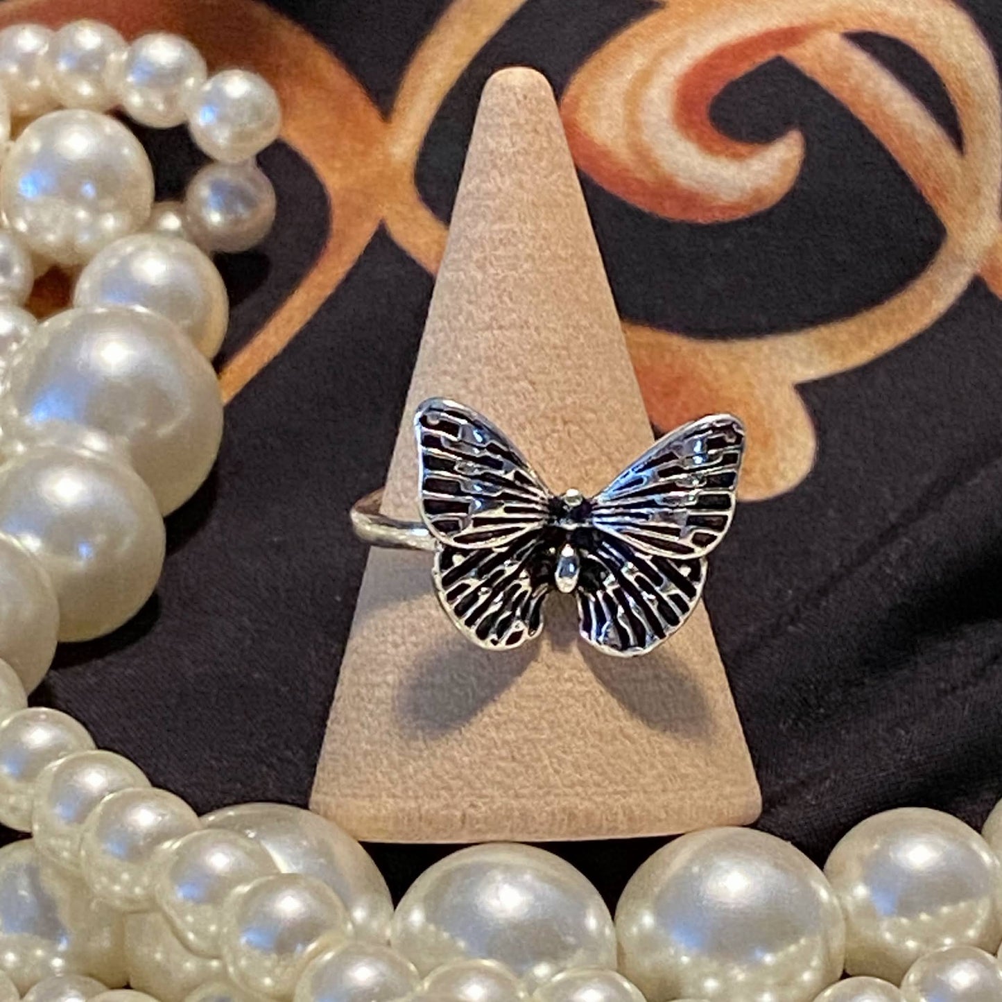 Silver Butterfly Ring - Size 6