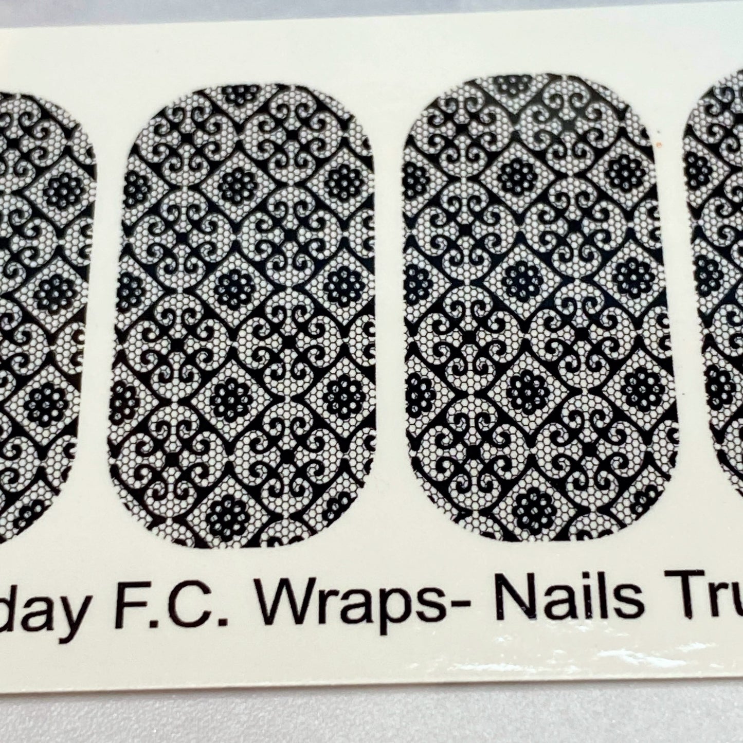 Valentines Day- Black Lace #3- Full Coverage- Decals For Nails