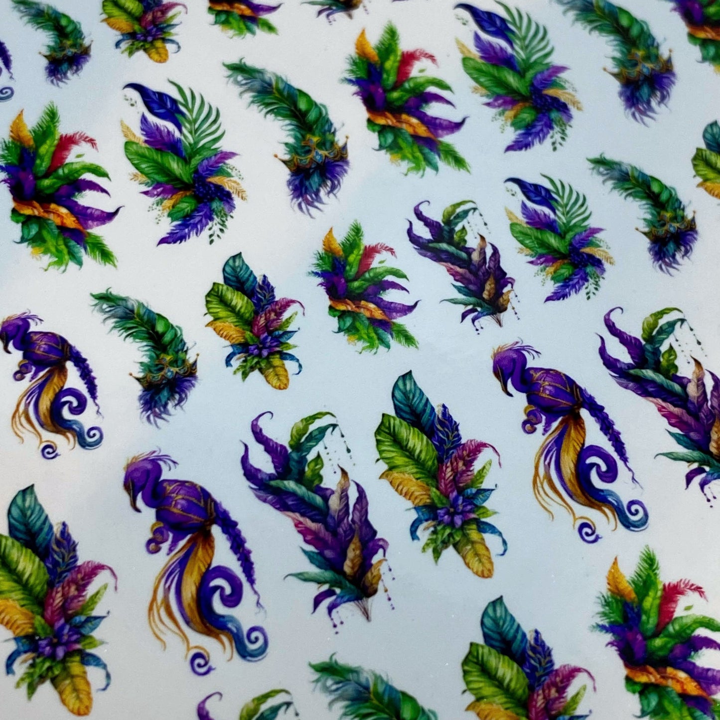 Mardi Gras Nail Art - Mardi Feathers