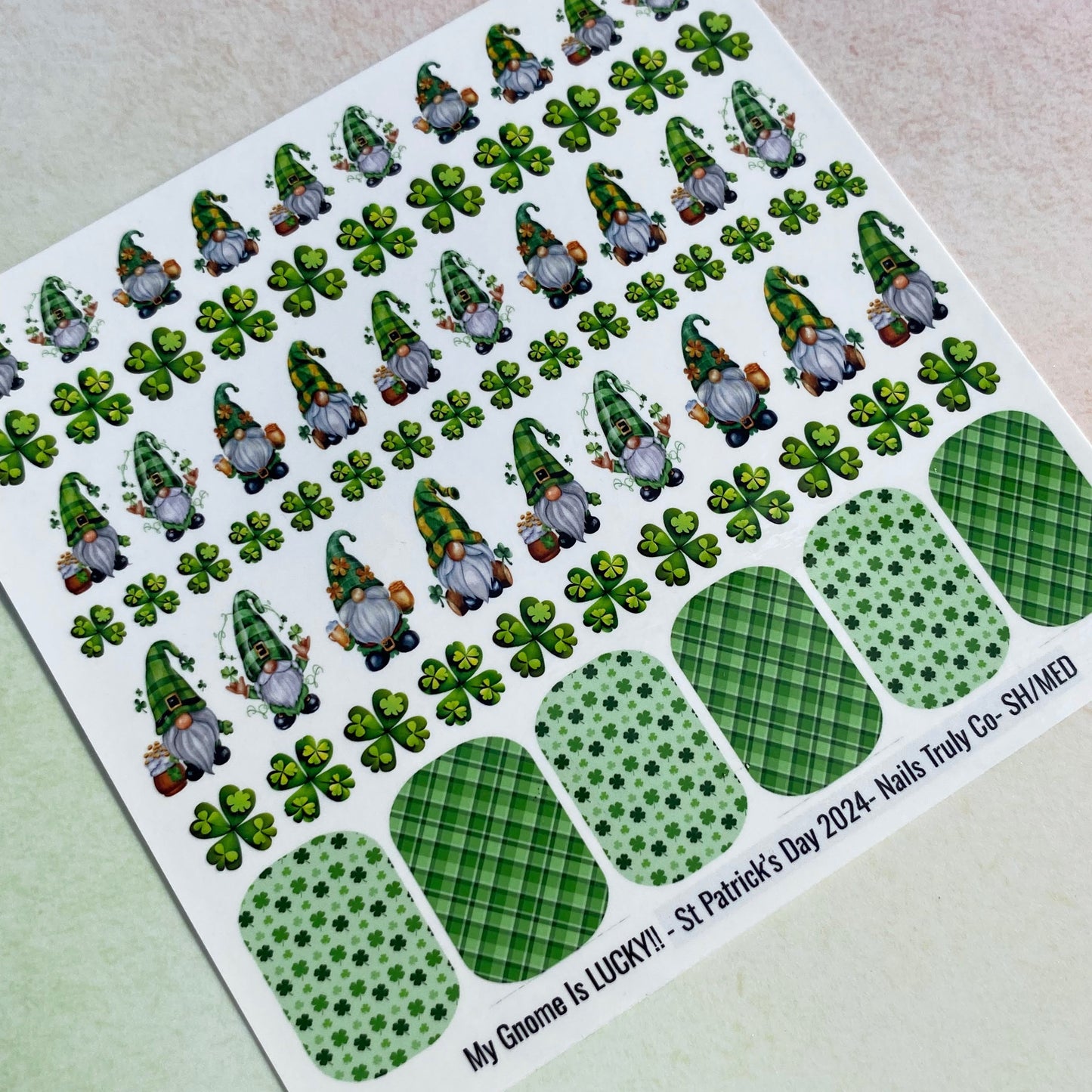 St. Patrick's Day Nail Art Waterslides-My Gnome Is LUCKY!!