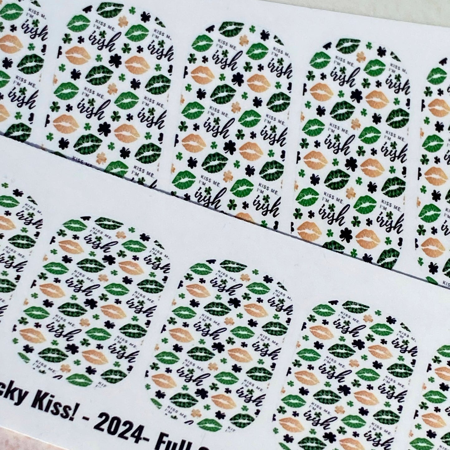St. Patrick's Day Nail Wrap Decals- Lucky Kiss