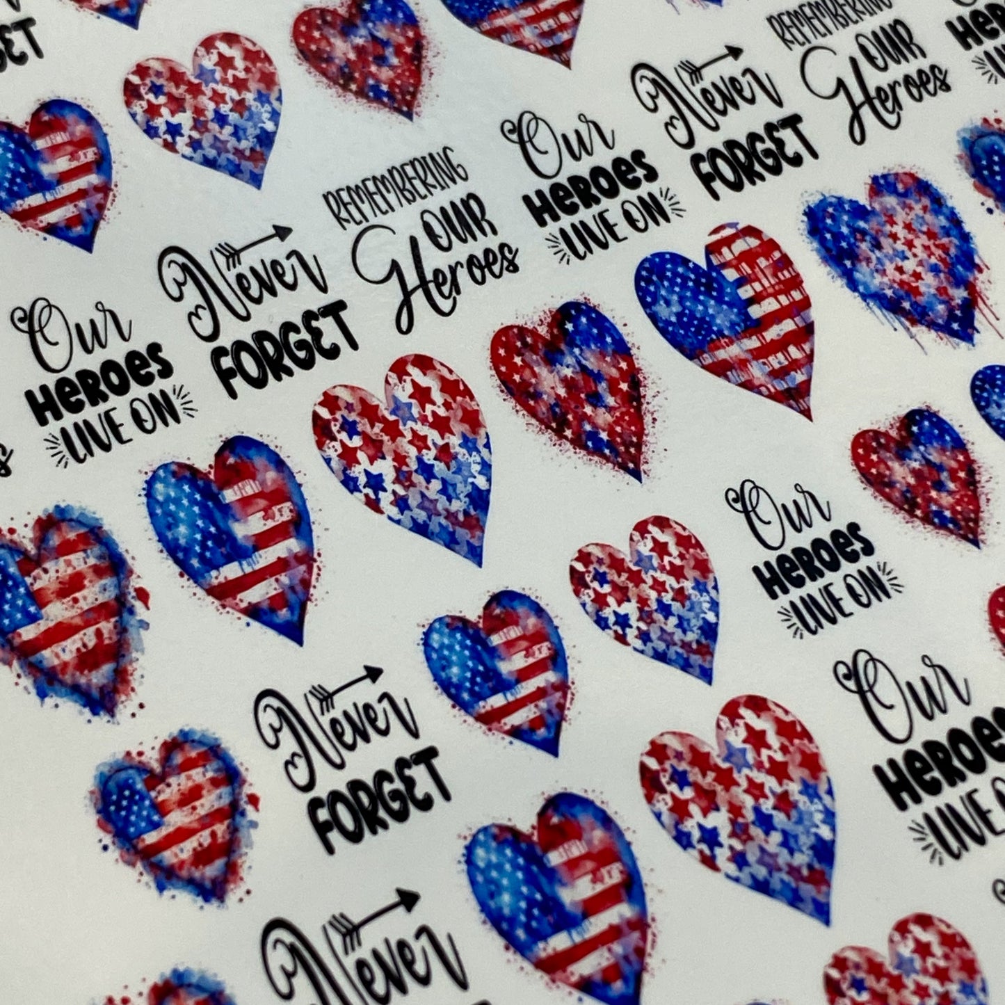 Memorial Day Nail Art - Never Forget - Decals For Nails