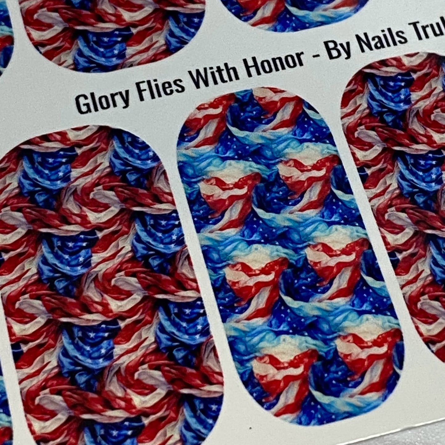 Patriotic Full Coverage Nail Wraps- Glory Flies With Honor