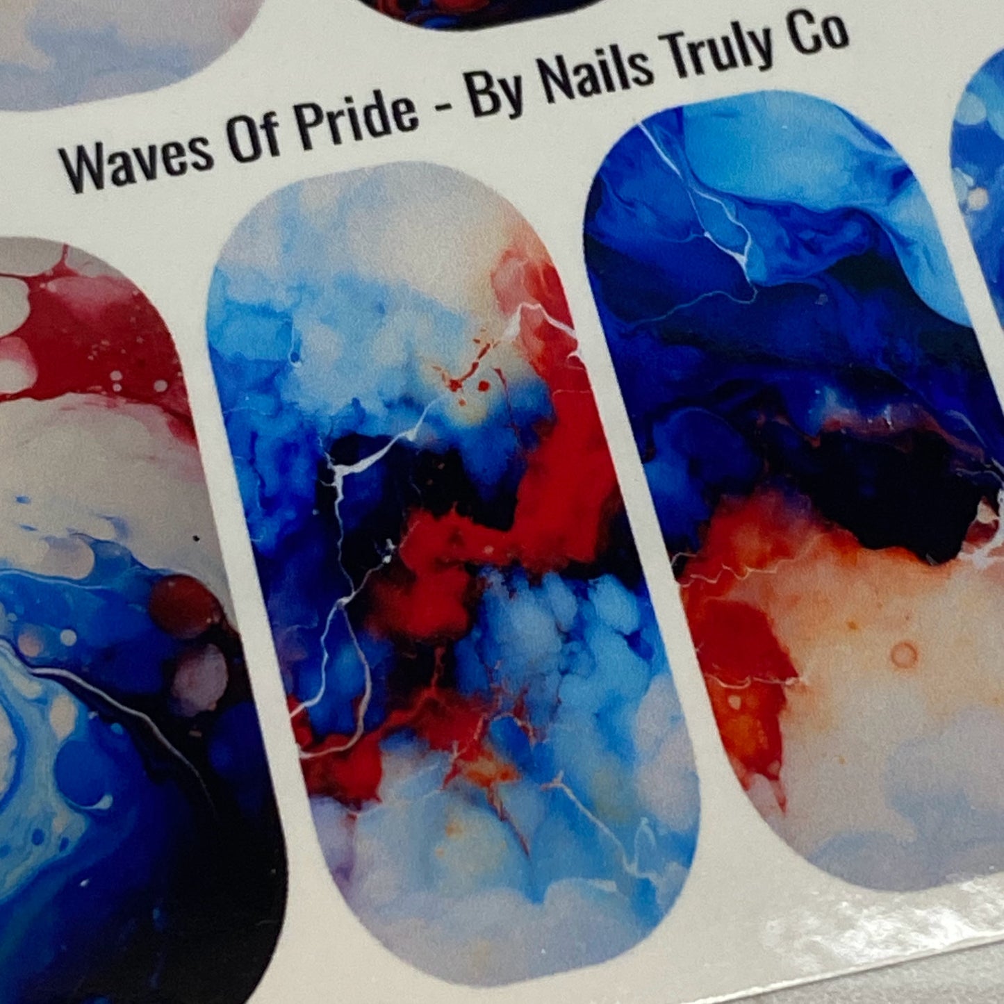 Patriotic Full Coverage Nail Wraps- Waves Of Pride
