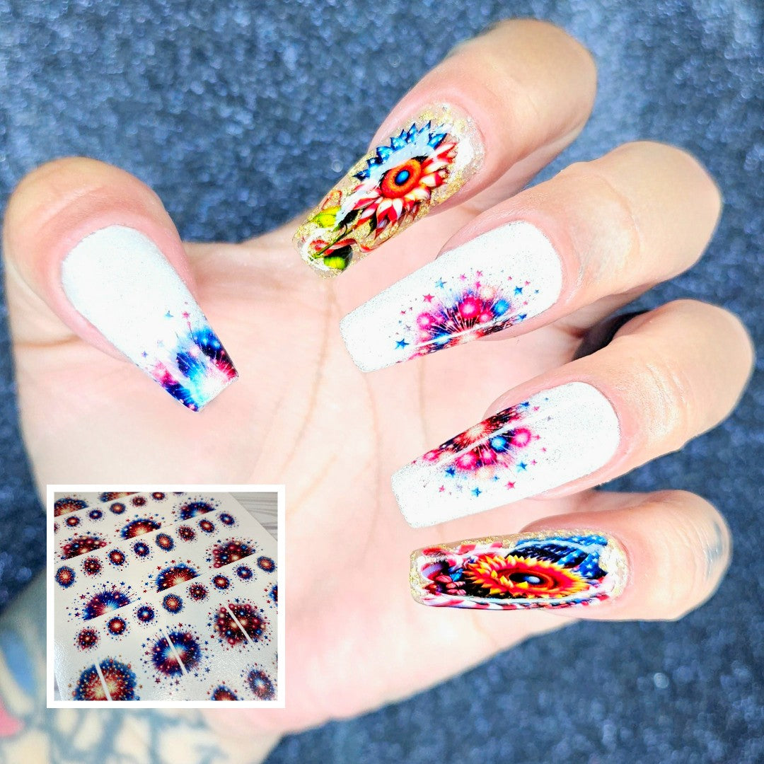 4th Of July Nails Art - Freedom And Fireworks