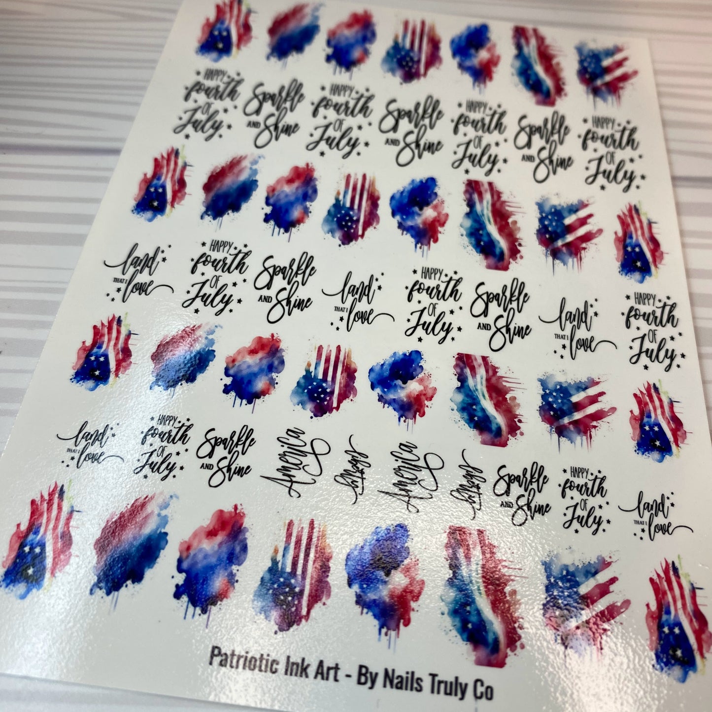 4th Of July Nails Art - Patriotic Ink Art