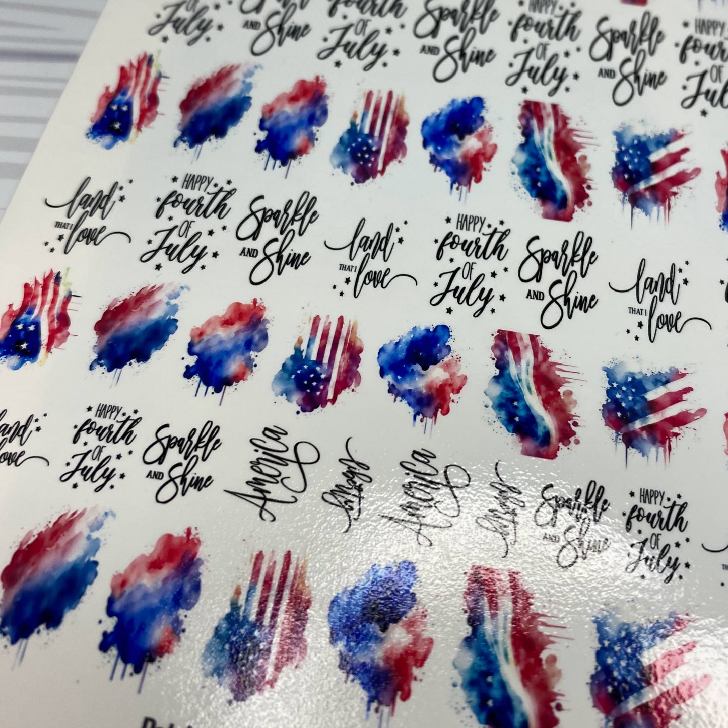 4th Of July Nails Art - Patriotic Ink Art