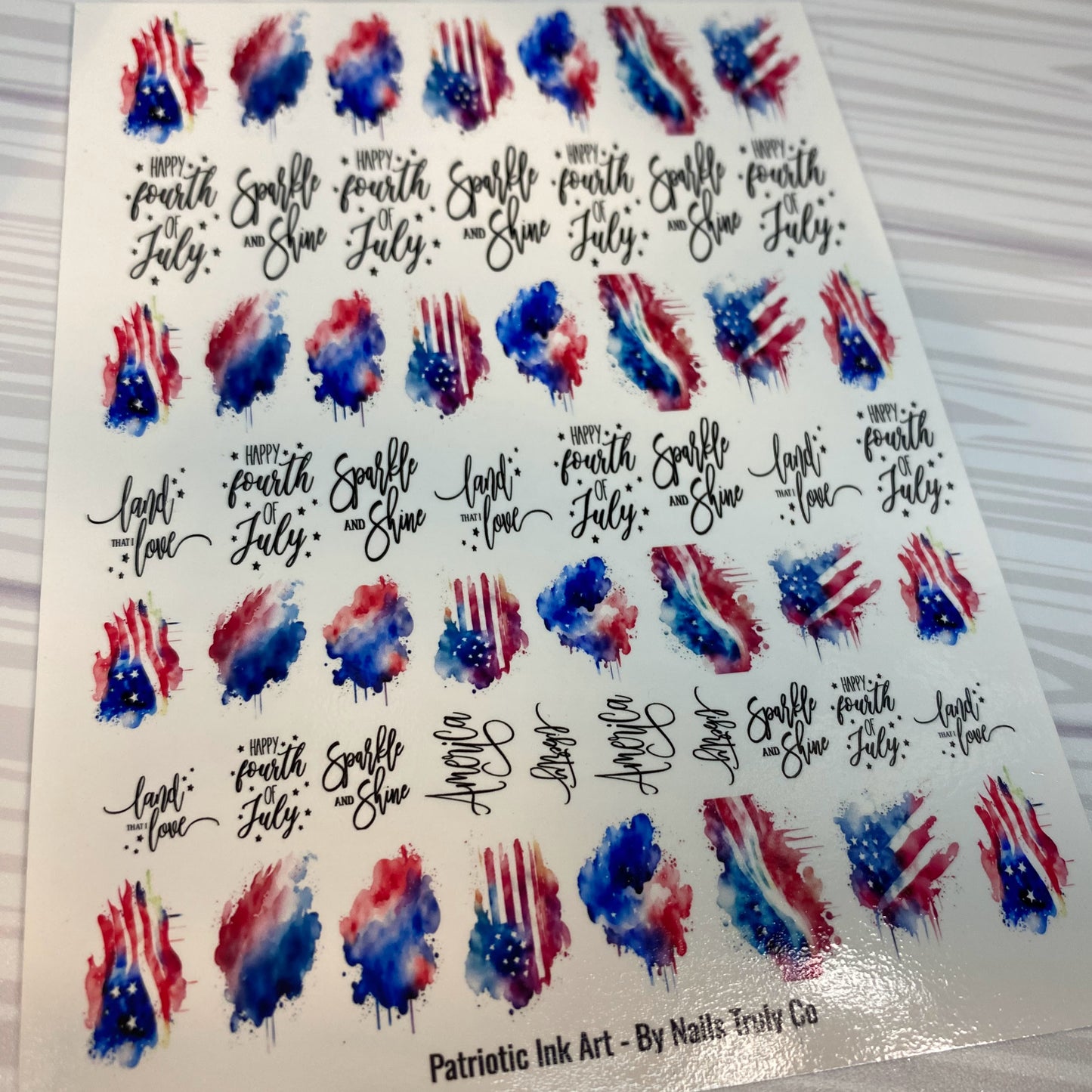 4th Of July Nails Art - Patriotic Ink Art