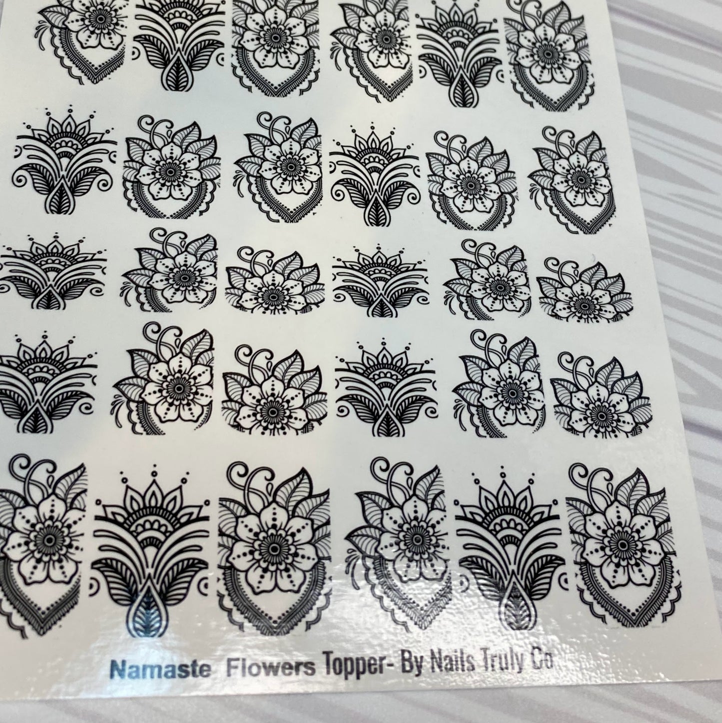 Silhouette Nail Art Topper - Chakra Collection - Namaste  Flowers