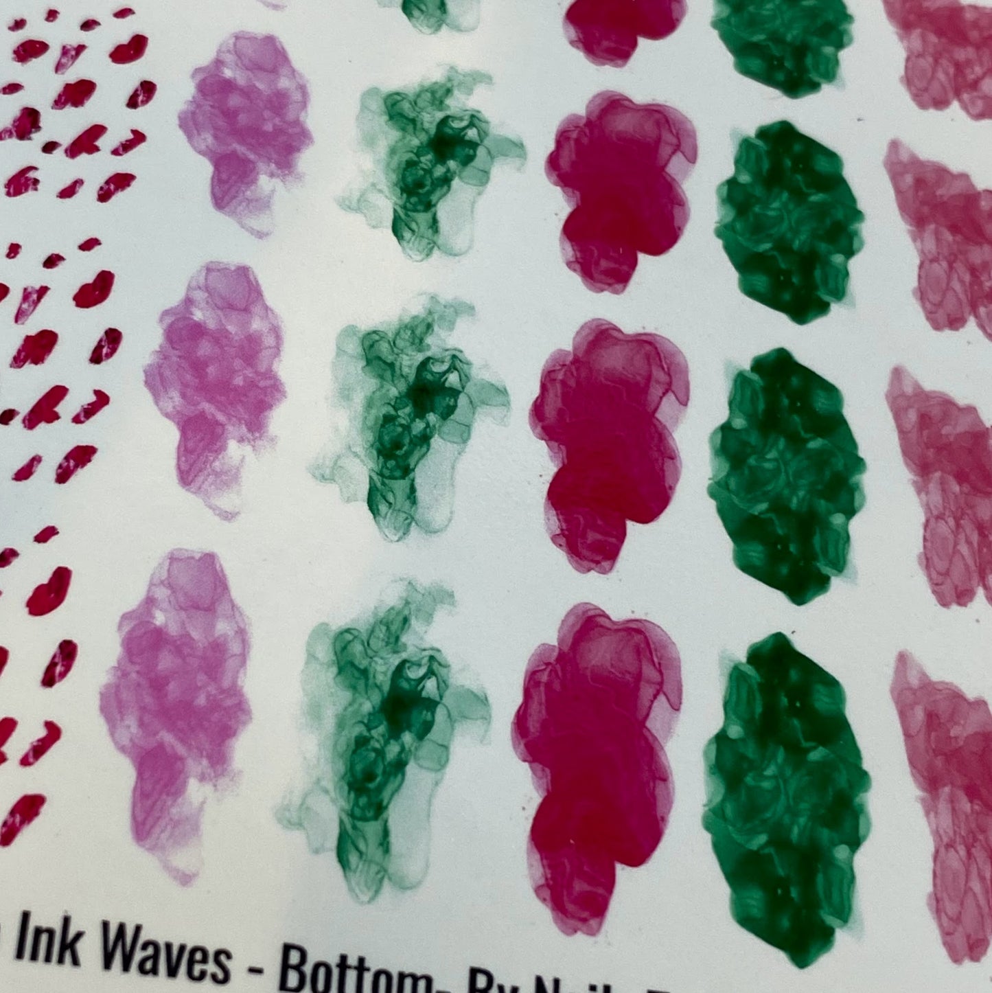 Colorful Abstract Nail Art - Bottoms - Chakra Collection - Watermelon Ink Waves