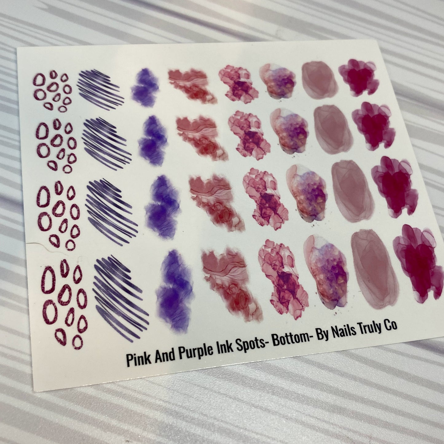 Colorful Abstract Nail Art - Bottoms - Chakra Collection - Pink And Purple Ink Spots