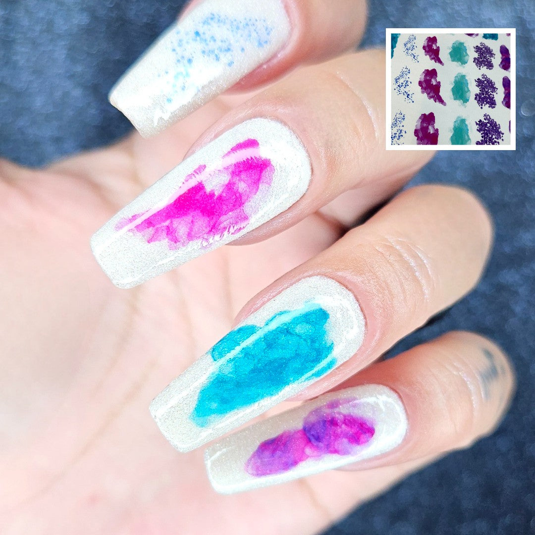 Colorful Abstract Nail Art - Bottoms - Chakra Collection - Tropical Waves