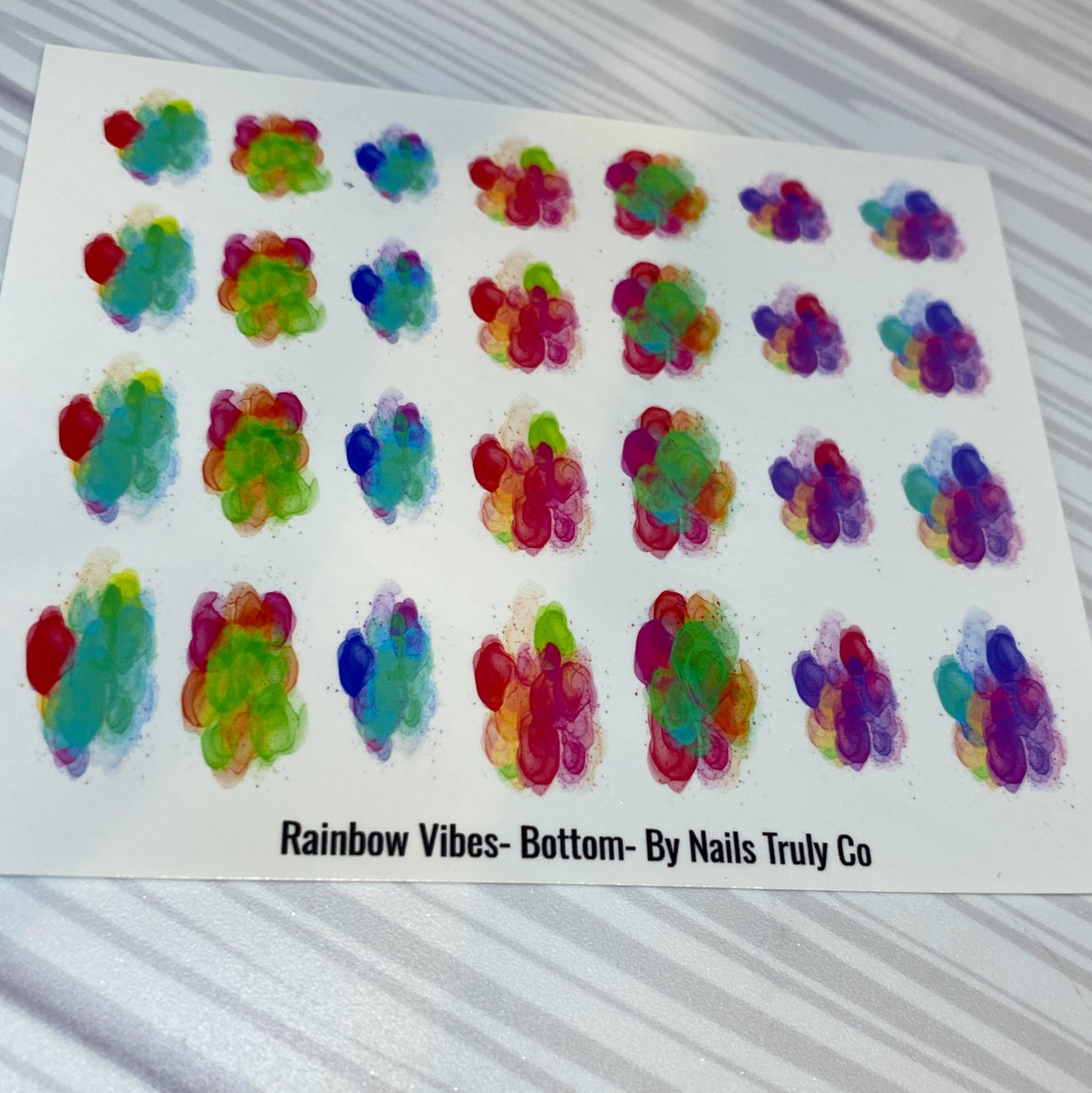 Colorful Abstract Nail Art - Bottoms - Chakra Collection - Rainbow Vibes