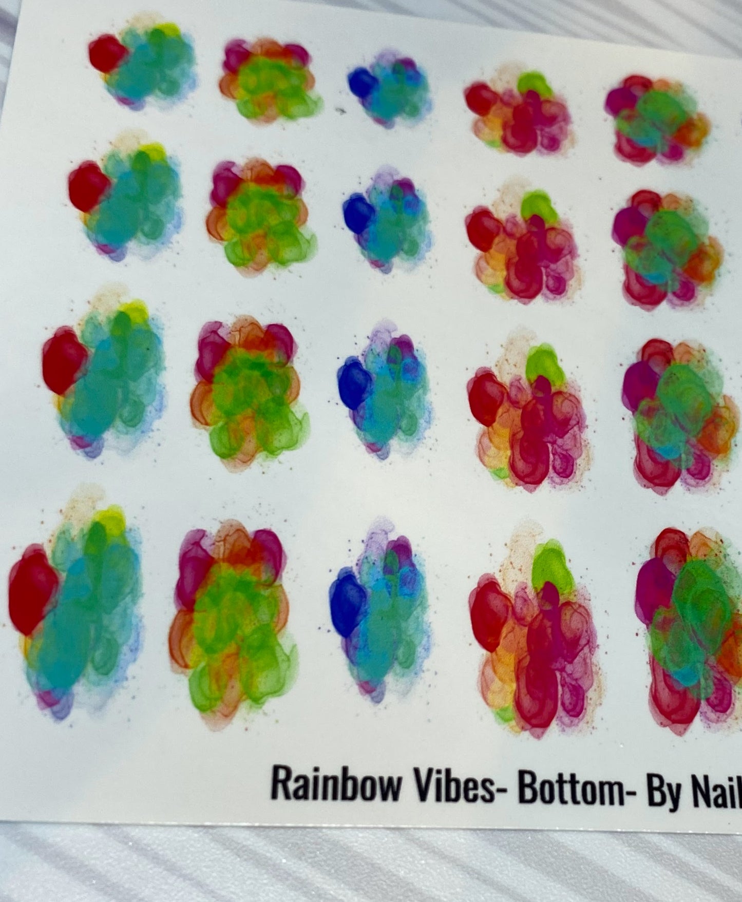 Colorful Abstract Nail Art - Bottoms - Chakra Collection - Rainbow Vibes