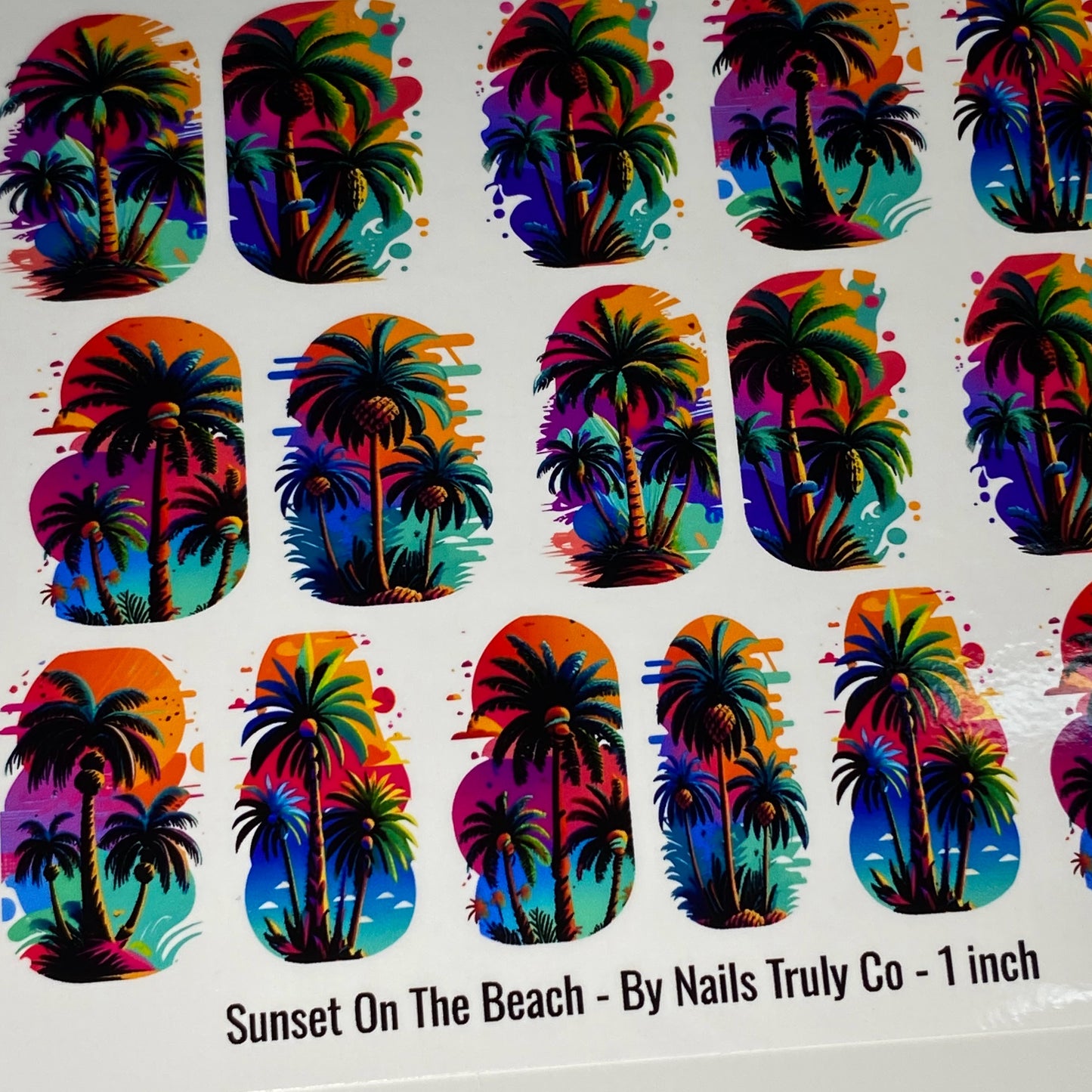 Tropical Nail Art - Sunset On The Beach