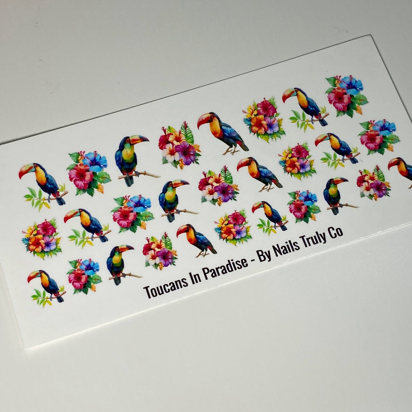 Summer Nails - Short Nail Art- Toucans In Paradise