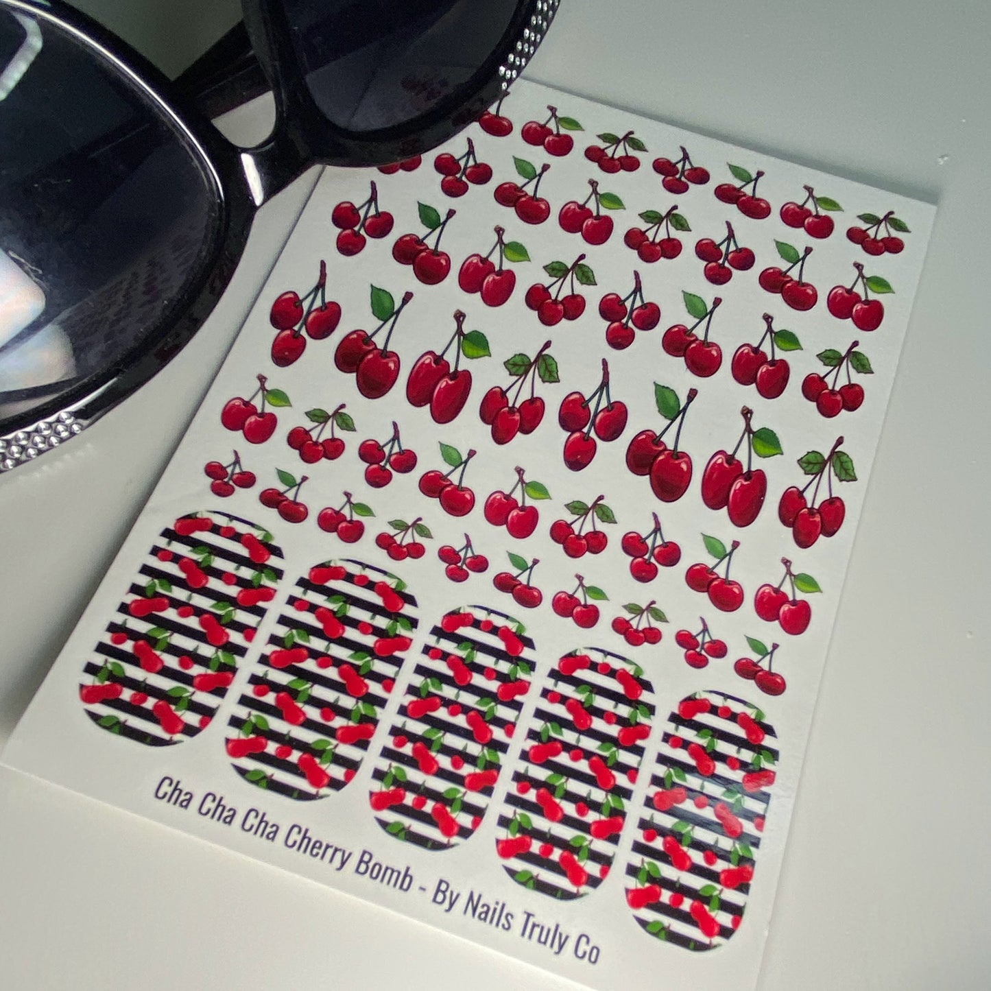 Summer Nails - Cherry Nail Art Decals - Cha Cha Cha Cherry Bomb