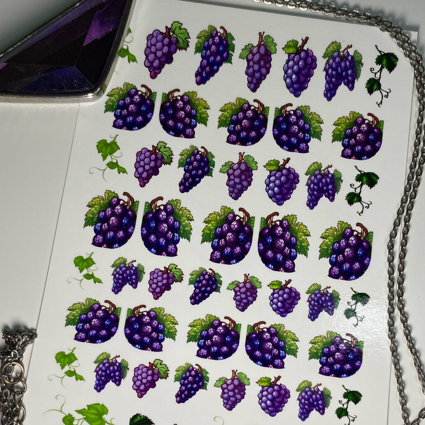 Summer Nails - Purple Grapes Nail Art Decals - Vine-tastic Delight!