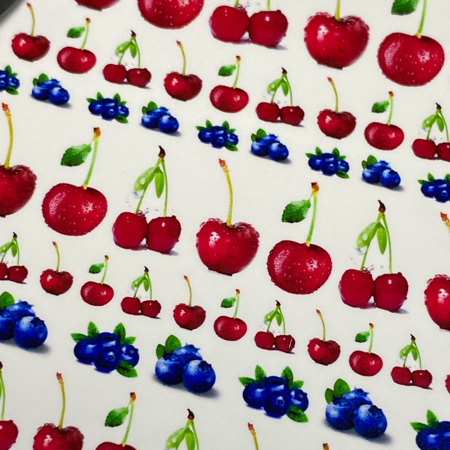 Fruity Patriotic Nail Art - Cherries & Berries Nail Art - Red, White And Cherries