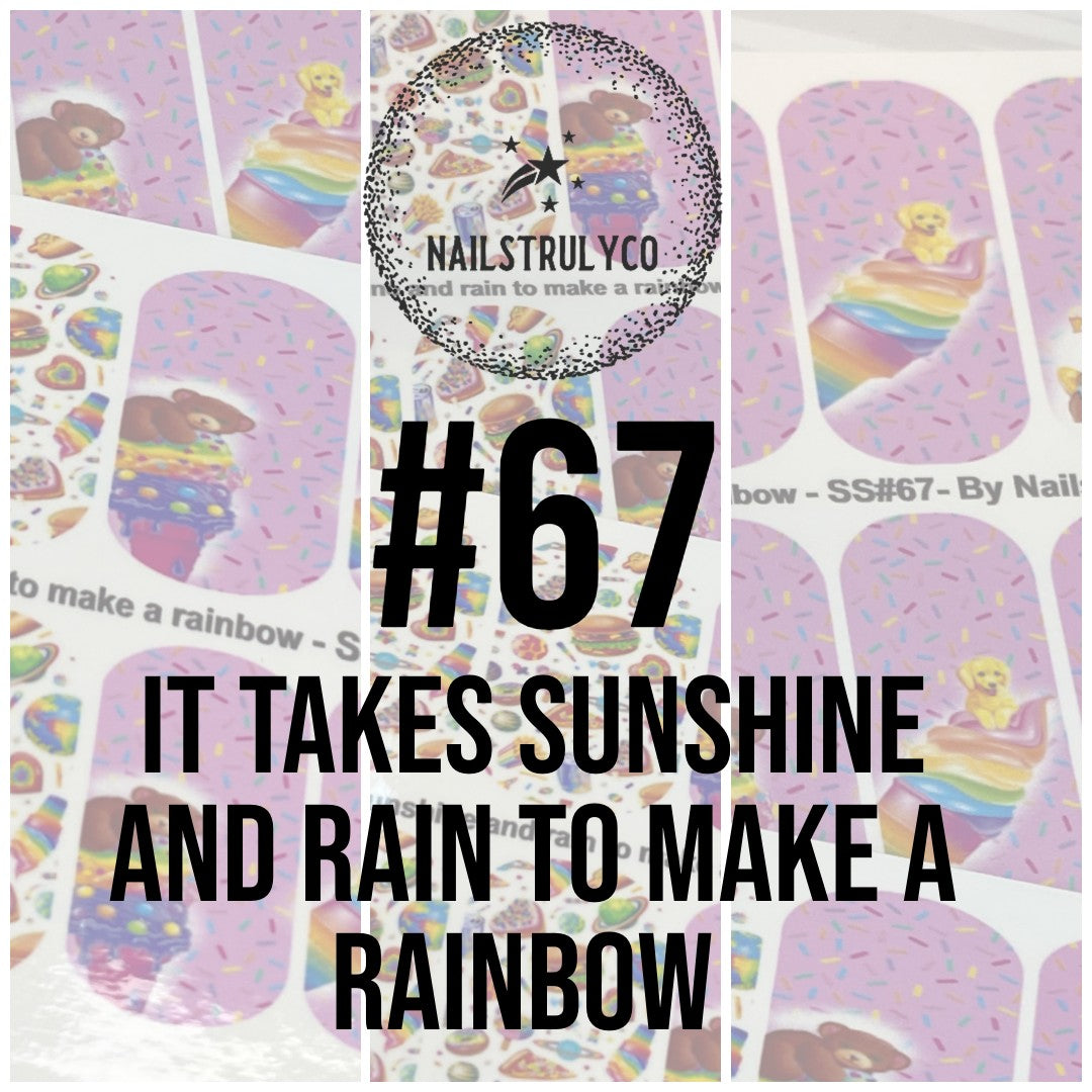 Waterslide Nail Wrap  - It takes sunshine and rain to make a rainbow - SS#67