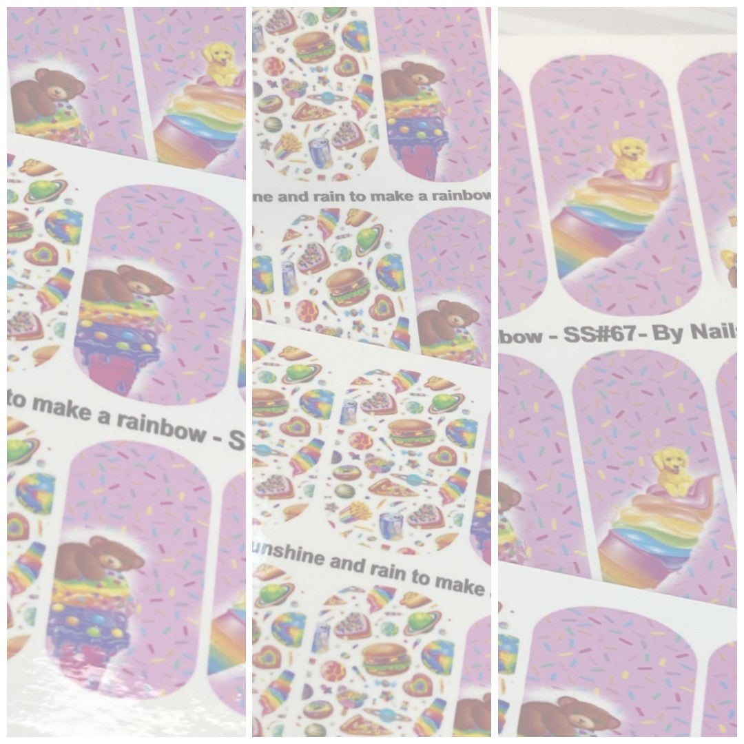 Waterslide Nail Wrap  - It takes sunshine and rain to make a rainbow - SS#67