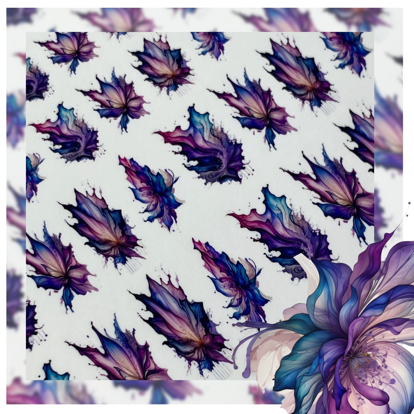 Floral Alcohol Ink Nail Art - Lavender Waves