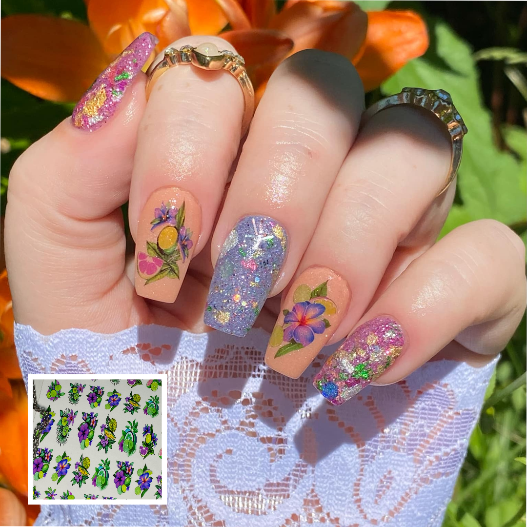 Summer Nails - Fruit Slice Nail Art Decals - Lemon-Lime With A Twist