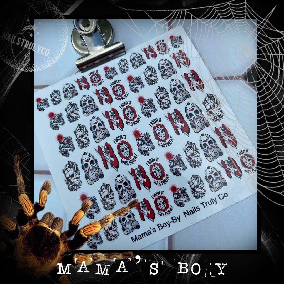 Halloween Horror Decals For Nails- Mama’s Boy