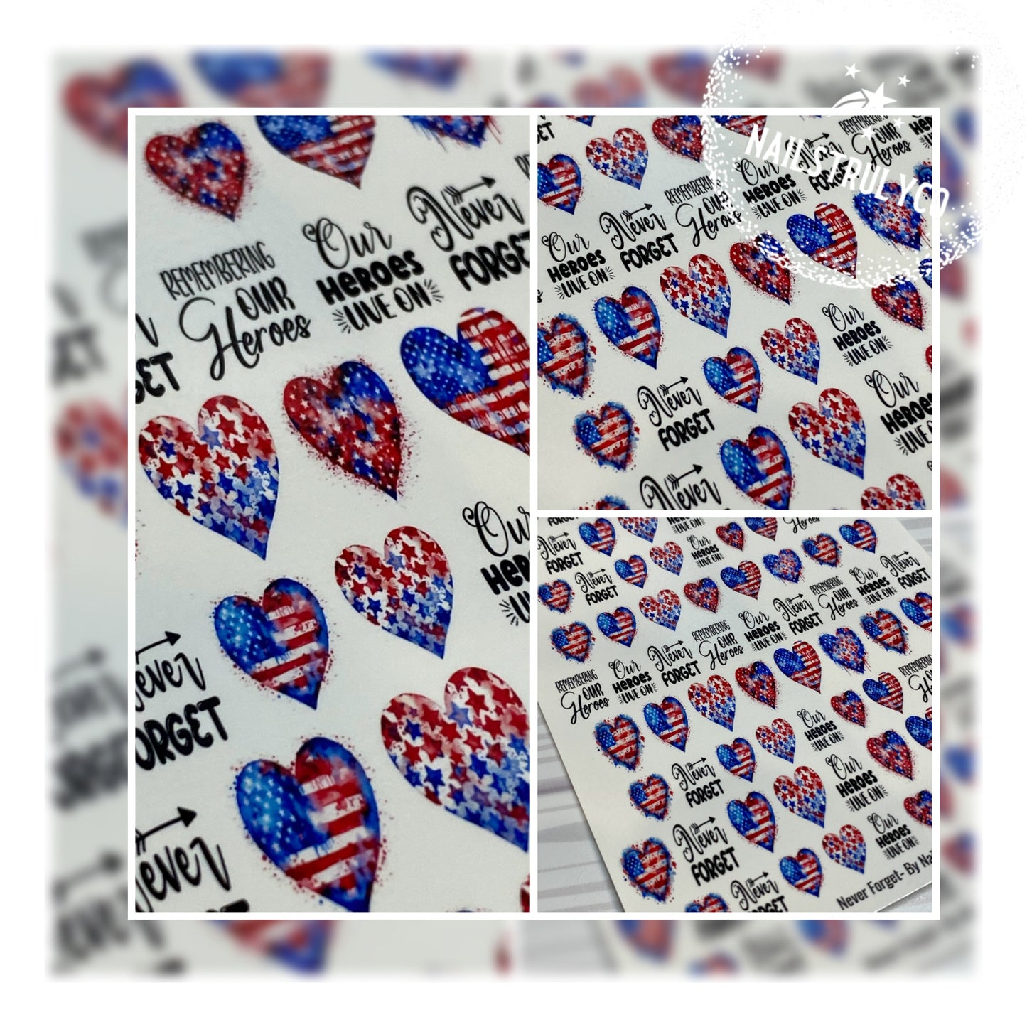 Memorial Day Nail Art - Never Forget - Decals For Nails