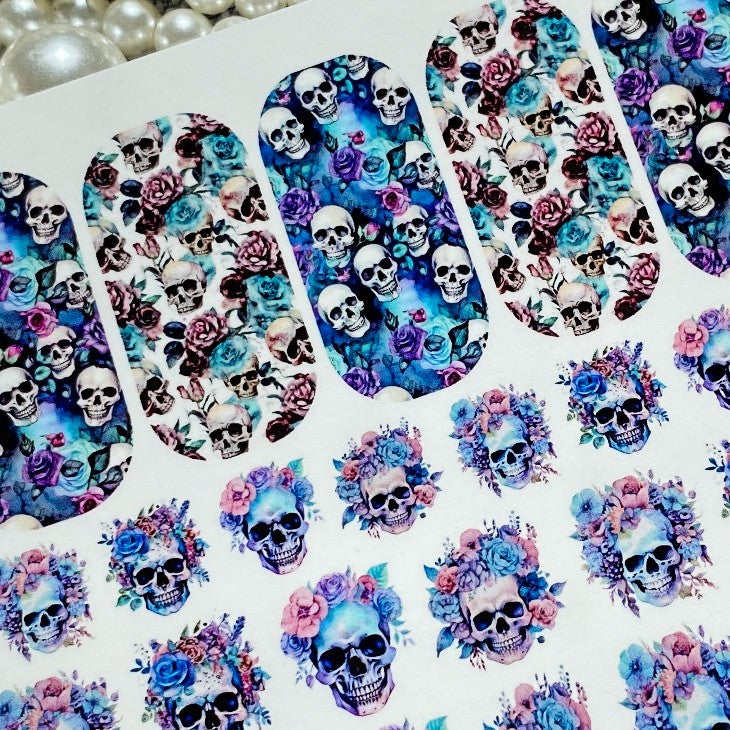 Pastel Skulls - Full Manicure Sheets